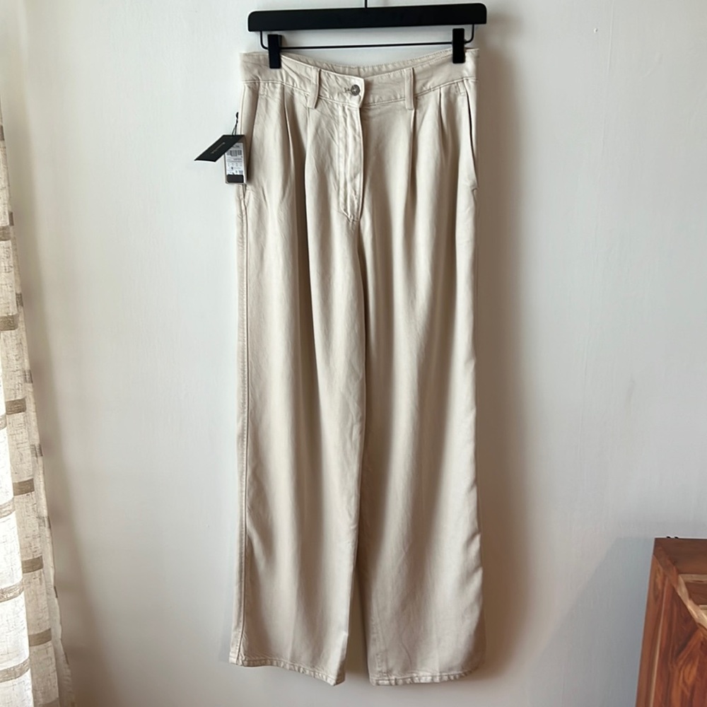 Massimo Dutti Cream Wide Leg Jumpsuit